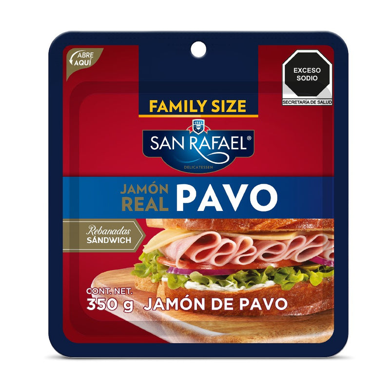 Jamón Real Pavo Rebanado Sandwich San Rafael 350 g