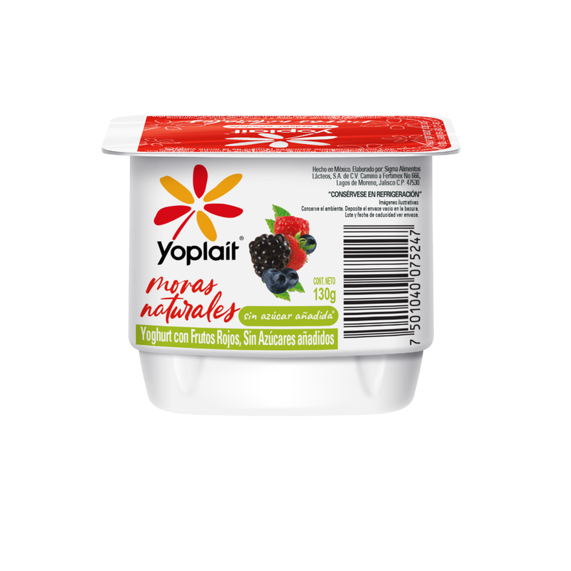 Yoghurt Batido Sin Azúcar Moras Yopalit 130 g