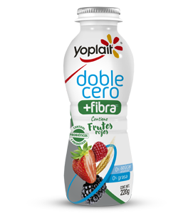 Yoghurt Doble Cero + Fibra Bebible Frutos Rojos Yoplait 220 g