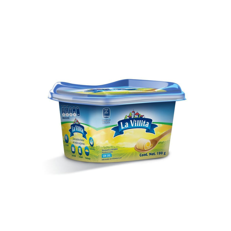 Margarina Untable Sin Sal La Villita 190 g