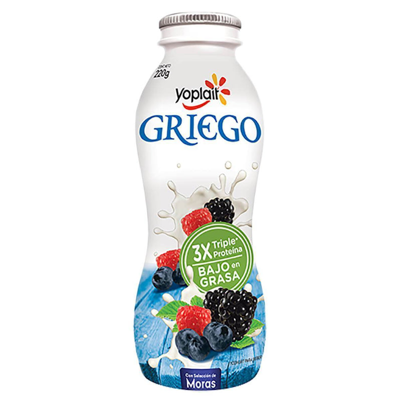 Yogurt Bebible Griego Con Moras Bajo En Grasa Yoplait 220 g